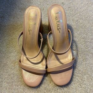 Lulus Tan Nude Strap sandals Size 6.5